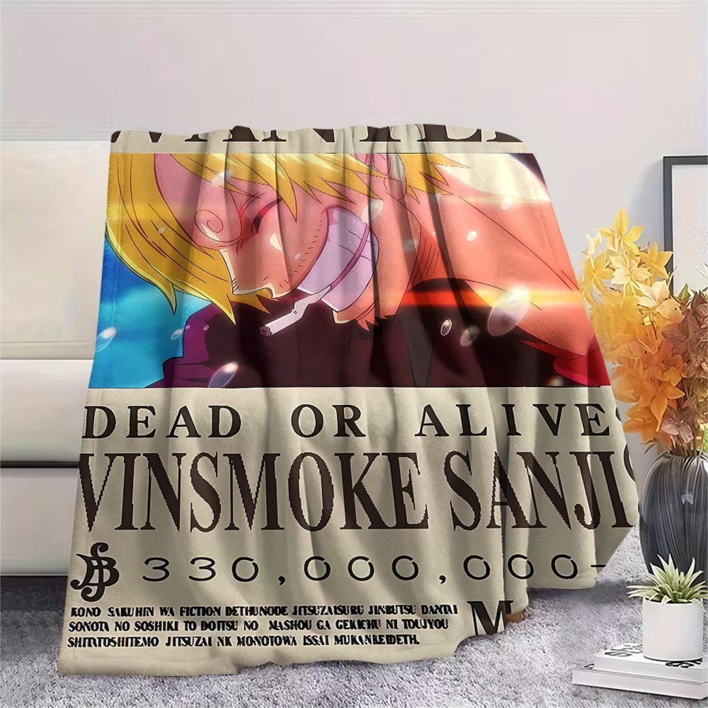One Piece Character Print Flannel Blanket,High Quality Comfortable for All Seasons,Home Decor,Warmth and Comfort,Perfect for Christmas Gifts