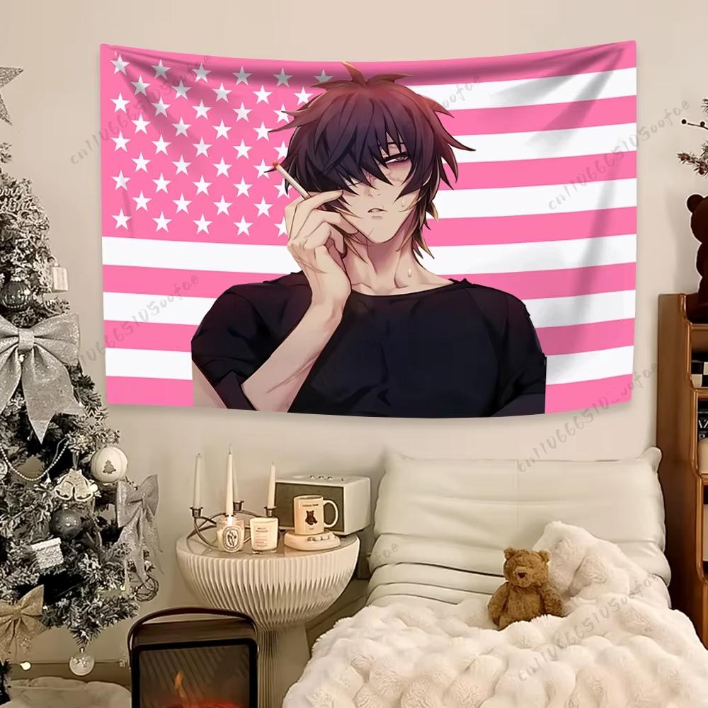 

Anime Boy with Cigarette Tapestry Aesthetic Wall Hanging Ideal for Bedroom Dorm Room Decor Anime Streetwear Fans 74x94cm(29x37in)