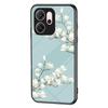 For Oppo Reno14 F 5G Case Floral Pattern TPU+Tempered Glass Protective Phone Cover