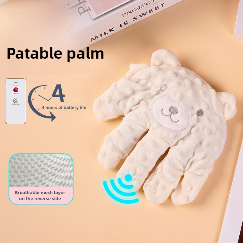 Cartoon Bear Baby Sleep Aid Newborn Soothing Pillow Comforting Hand Detachable with Remote for Comfortable Newborns Sleeping blu