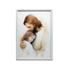 Embraces of Hope - Jesus Hugging a Girl Embraces of Hope - Jesus Hugging a Girl, 30X40 Cm, Black Aluminum Frame, 230 Matte Paper