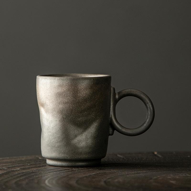 

Japanese-style handmade coarse pottery mug retro literary hand-brewed coffee cup ceramic creative water cup tableware small cup 150ml