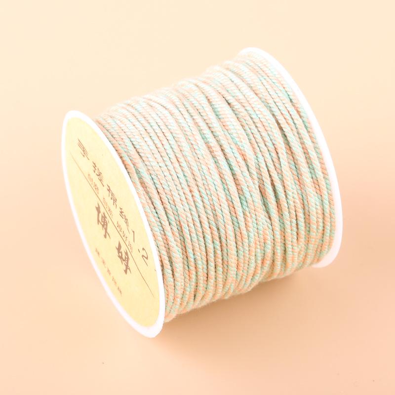 20m Multicolor Tie-Dyed Cotton Thread for DIY Moon Bodhi Bracelet