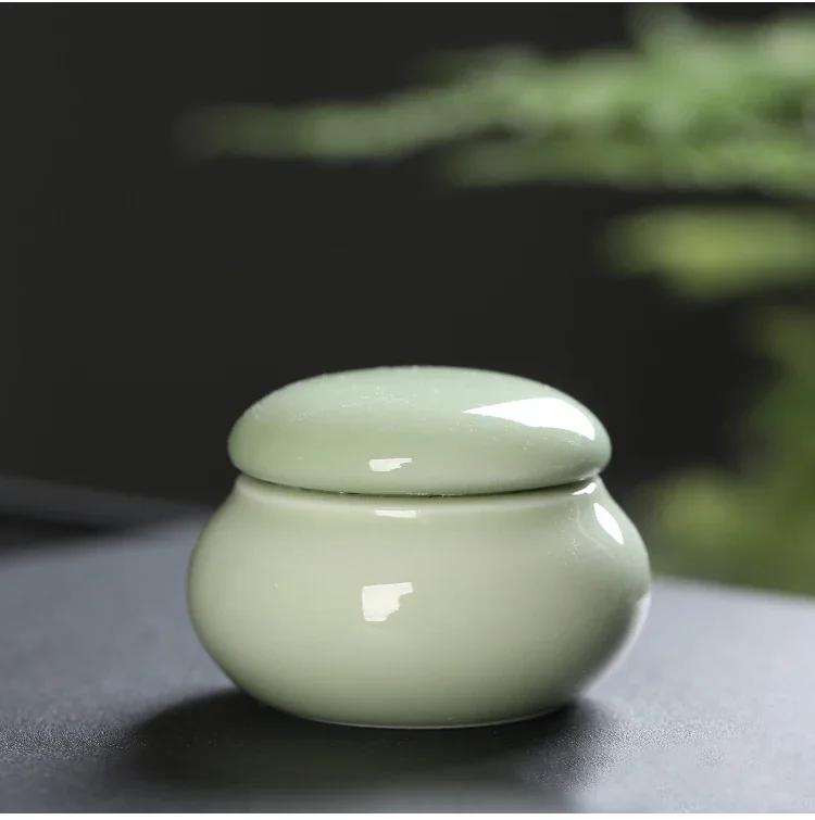 4pcs/lot Ceramic Mini Tea Cans Sealed Cans of Fragrant Powder Ceramic Pill Cans Pearl Powder Portable Travel Storage Tank