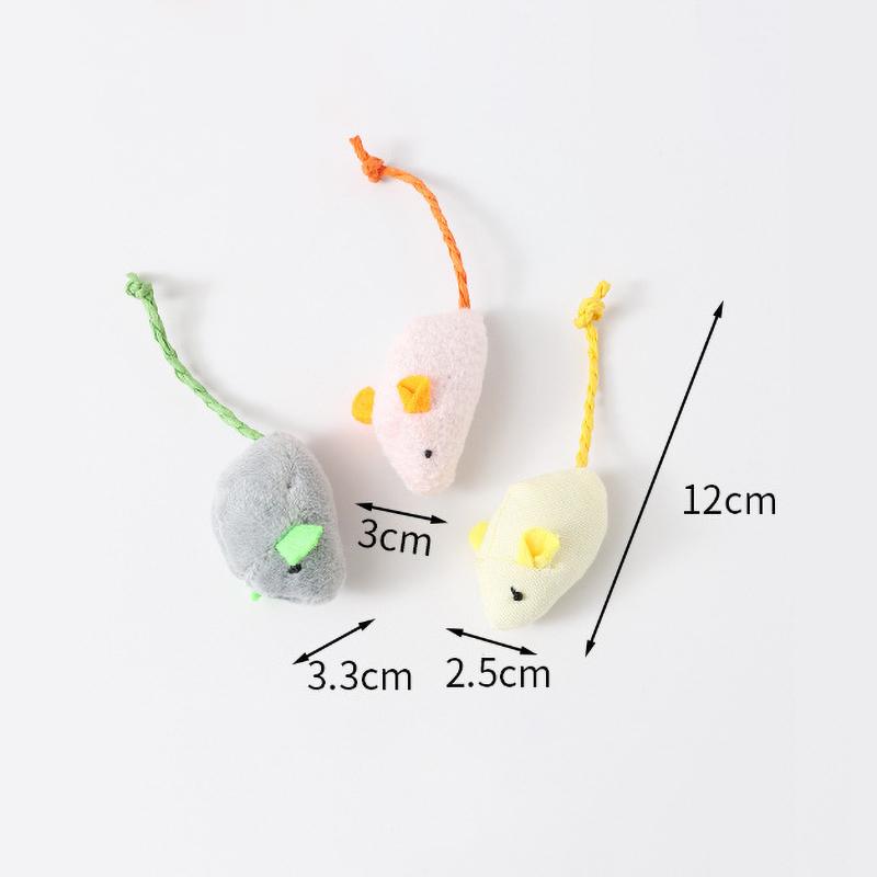 3pcs Plush Simulation Mouse Cat Toy Soft Scratch Bite Resistance Indoor Playing Interactive KittenToy Accesorios Para Gatos