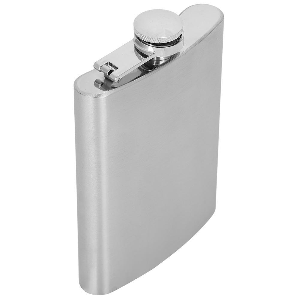 Nerezový trychtýř na alkoholovou baňku o objemu 7 oz se dvěma kelímky na víno jako dárek k narozeninám(Kartáčovaný)