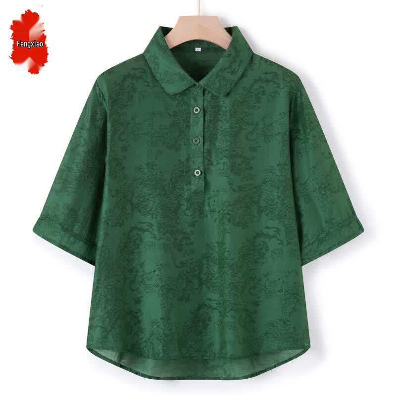 Women s Summer Cotton Linen Floral Top