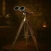 Style Nautical Binoculars  Victorian Brass Tripod, 1920s Chrome Finish