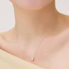 Tulip Half Moon Mix Silver-White Necklace Tnssvw14002M