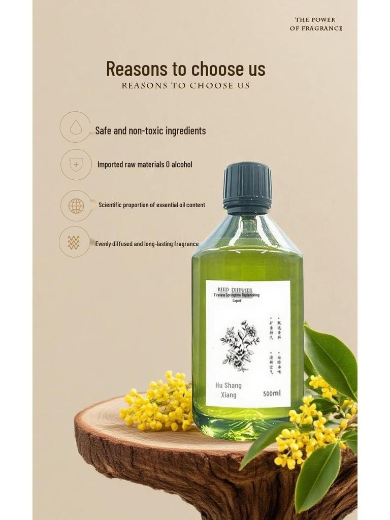 Flameless Rattan Aromatherapy Refill – Large Zen Tea Fragrance for Home/Hotel Toilets