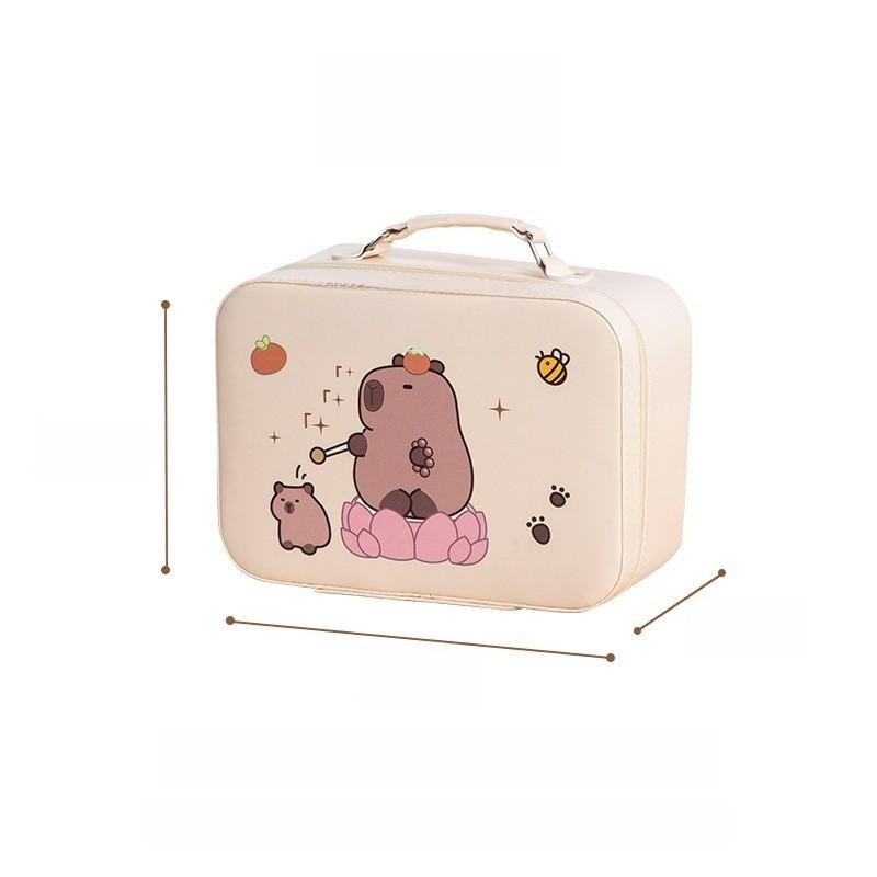 Cute Cartoon Makeup Bag With Large Capacity And Mirror For Daily Travel And Gift