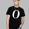 Fashion T-shirt White English Letter Font A B C D E F G Short Sleeve Tops O-neck Black Casual T-shirt Clothing Commuter Tops