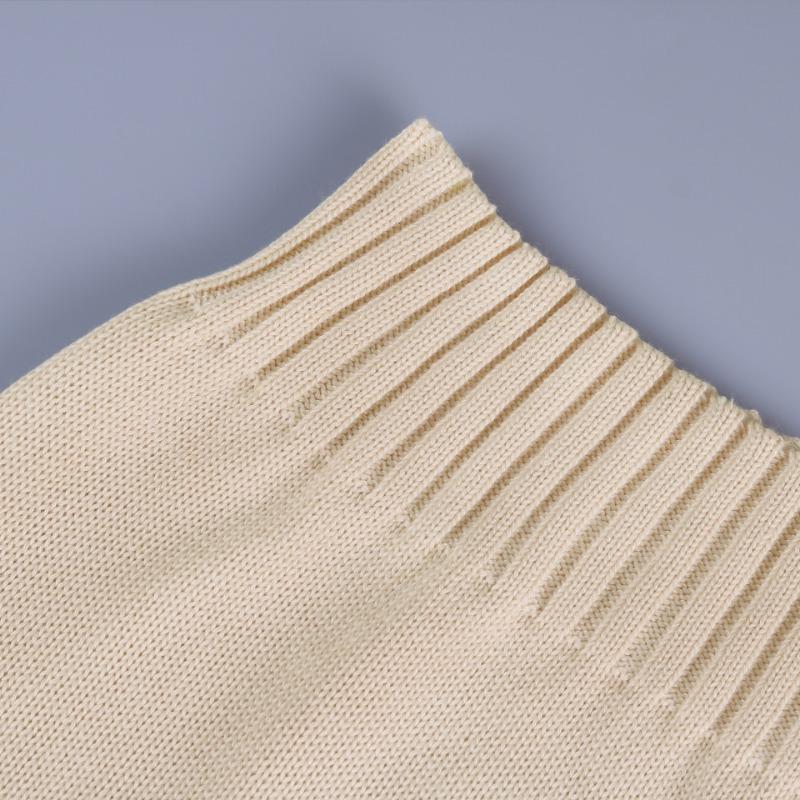 Kołnierzyk polo Luźny sweter damski swobodny dzianinowy sweter z długim rękawem Ciepły jednolity kolor Top Prosty dojazd Modny swobodny sweter Jesień Zima