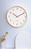 Cream-style Wall Clock, Solid Wood, Silent, Round, Fashionable Clock, Simple Decoration for Living Room and Bedroom