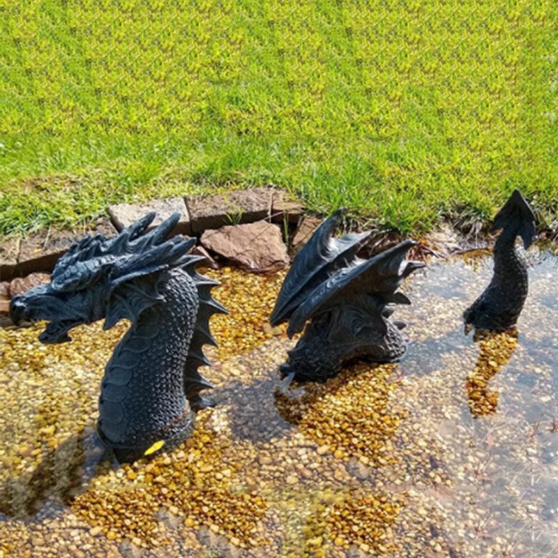 Dragon Sculptures Resin Giant Lawn Sculpture Gothic Fantasy Dragon Figures Art Garden Patio Lawn Statues Decoration