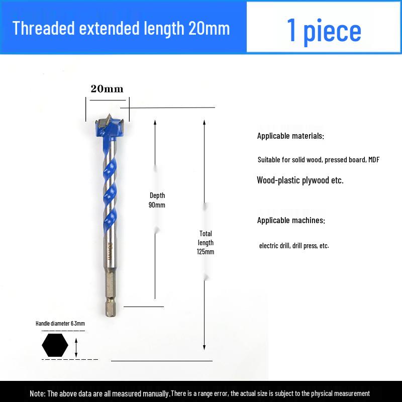 Extra Long Wood Hole Saw & Drill Set for Woodworking, Hinge, Plastic, and Door Panels