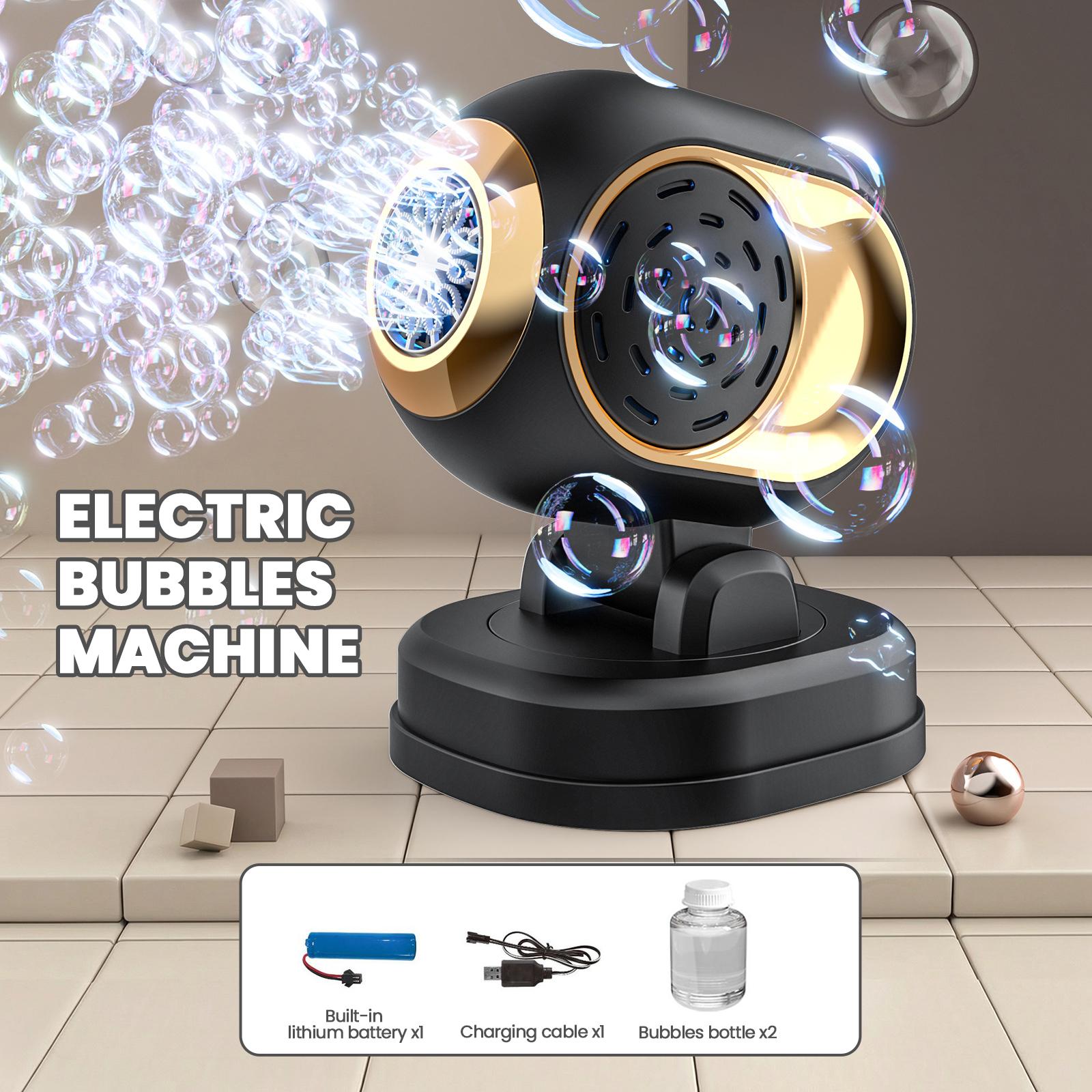 

Rotating Bubble Machine Automatic Electric Cute Moving 360 degree Soap Bubble Maker Light wedding stage Toy Summer Kids Gift