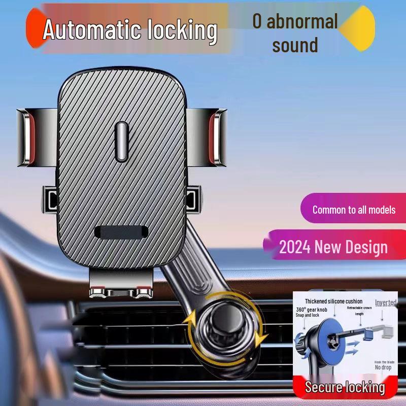 

360° Rotating Air Vent Phone Holder, Extended Rod Design – No Air Vent Blockage чёрный