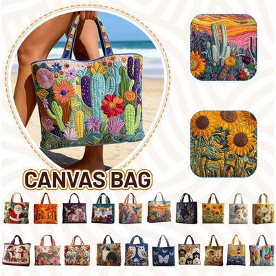 3D Digital Printing Handbag With Personalized Floral Design Cotton Bag