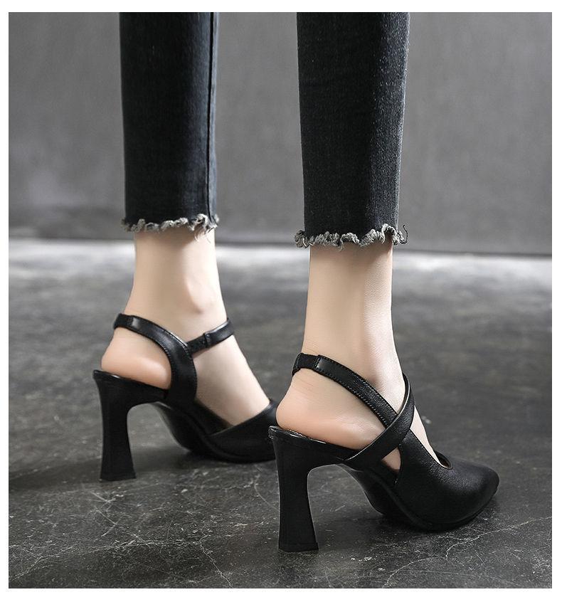 2024 Women's Summer Fashion Sandals Comfortable New Thick Soft Heels with Baotou High Heels Light Weight