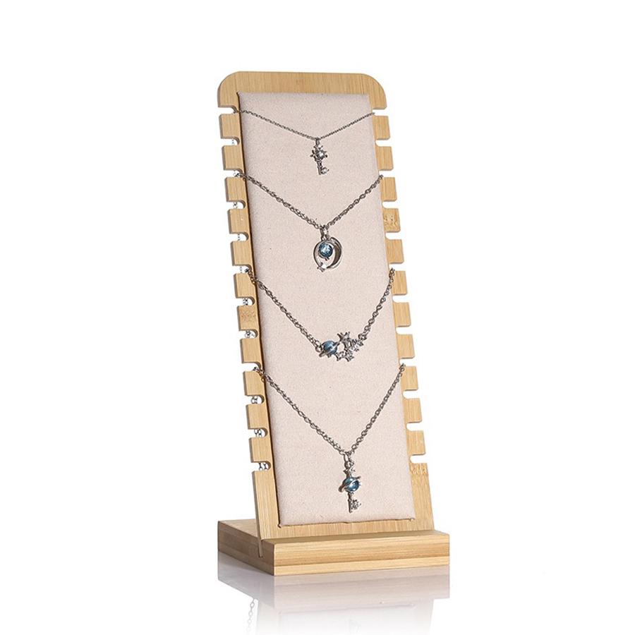 1PC, Bamboo Vertical Jewelry Necklace Display Stand, Suitable for Jewelry Display Sales and Family Necklace Display.