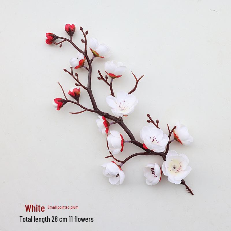 Artificial Plum Blossom Branch Decor - Winter Peach & Dried Flower Bouquet for Living Room, Chinese Home Decoration