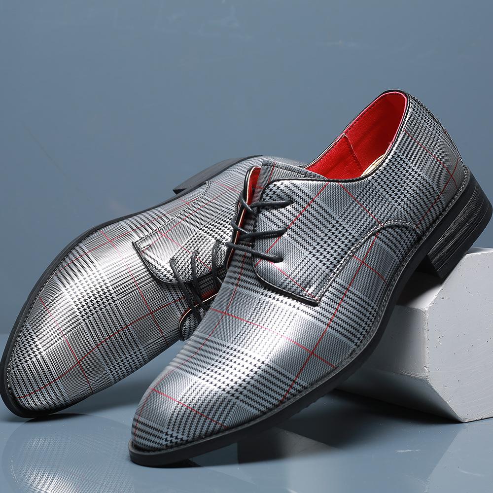 

Men Classic Business Shoes Luxury Design Fashion Pointed Toe Lace-Up Formal Wedding Shoes Male Footwear Plus Size 38-48 48 темно-сірий колір