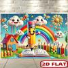 2D Cute Cartoon Cloud Pencil Backdrop for Preschool & Classroom Decoration