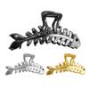Hair Claw Clip Elegant Fish Bone Shape Metal Clamp Non-slip Strong Claw Hair Fixer Styling Tool Shark Clip Women Half Bun Hairpin Hair Accessories