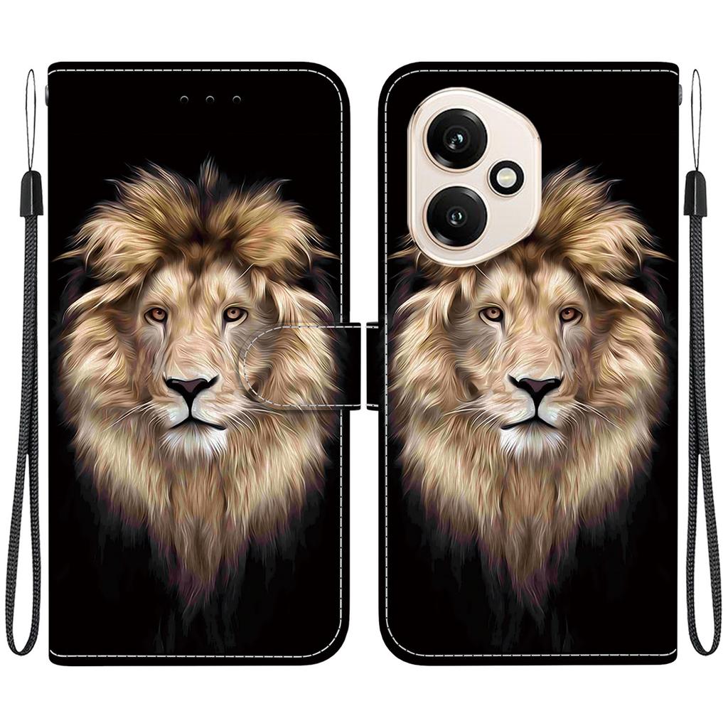 For Honor 400 5G (Global) Case Pattern Printing Leather Flip Wallet Phone Cover with Lanyard