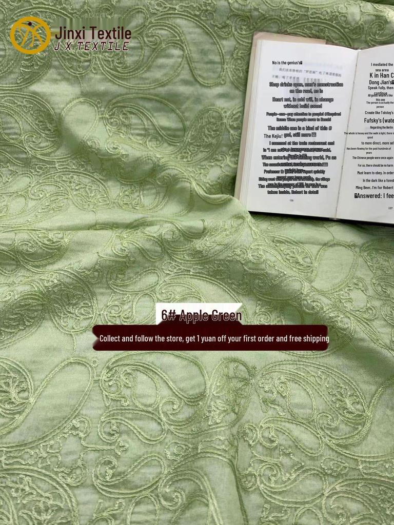 Multicolor 3D Cashew Flower Tencel Embroidery Fabric for Spring/Summer Dresses & Jackets