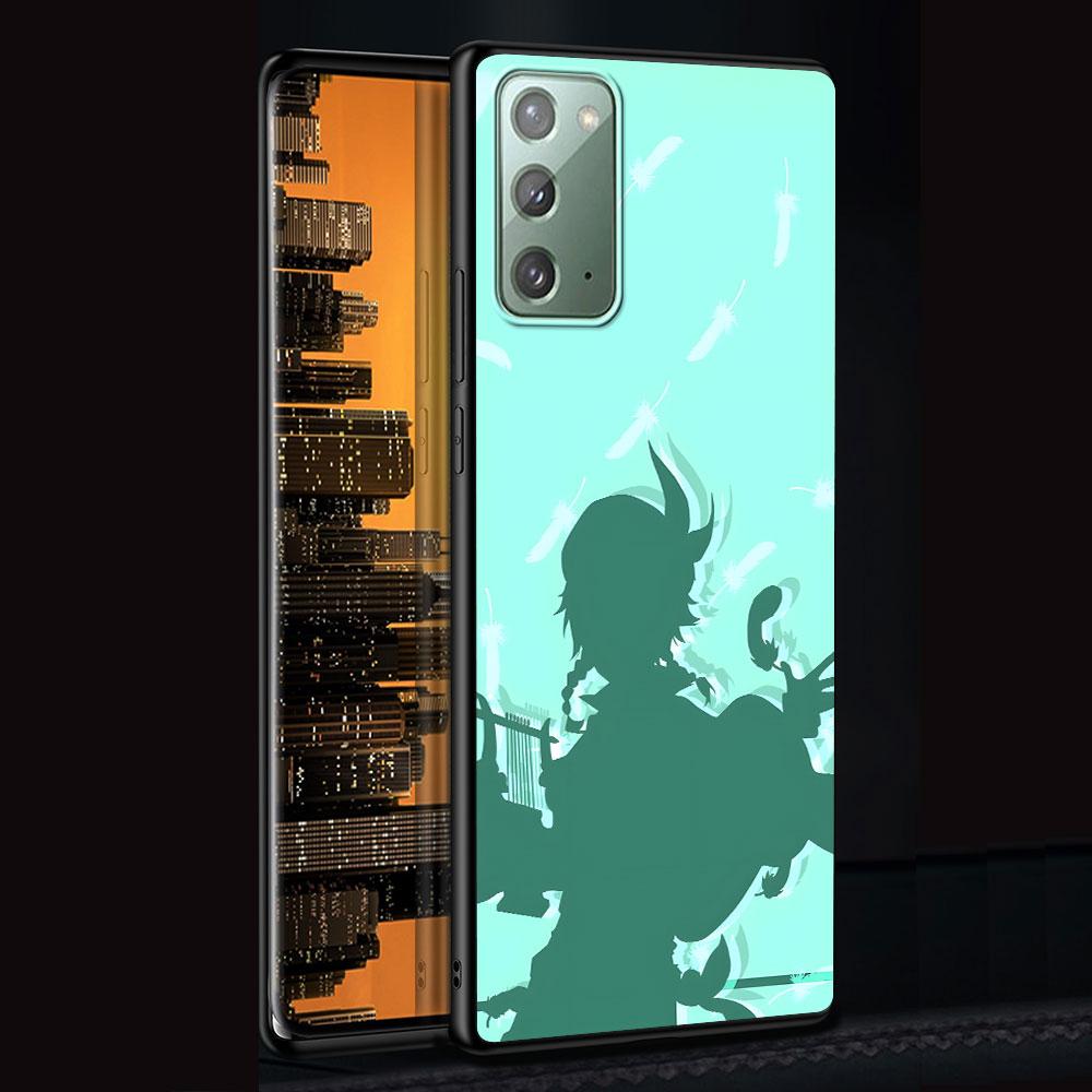 Barbatos Genshin Impact Case for Samsung Galaxy Note 20 Ultra 10 Plus 9 8 TPU Phone Cover Note 10 Lite Black Soft Shell Funda