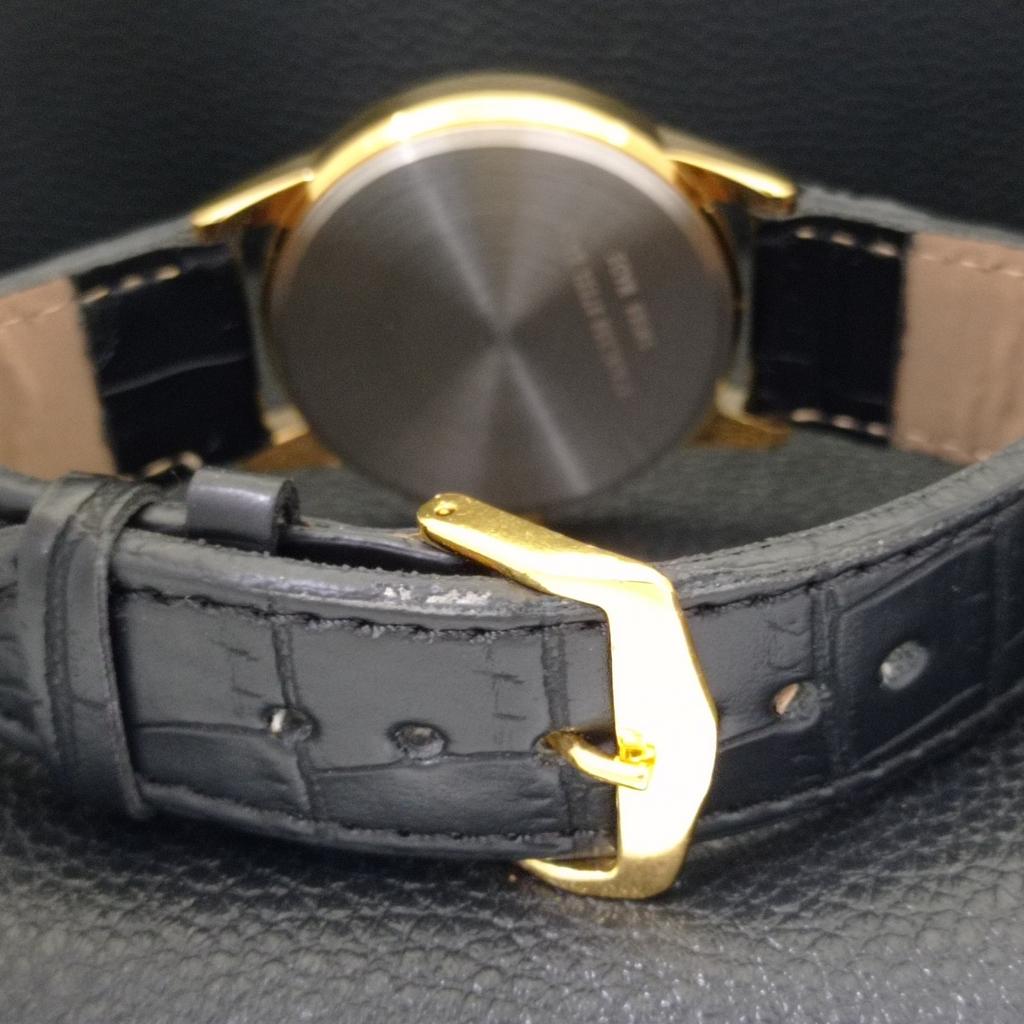 שעון יד לגברים שוויצרי וינטג' מחודש MONTINE מנגנון מתיחה ידנית לוח שחור a441066-1