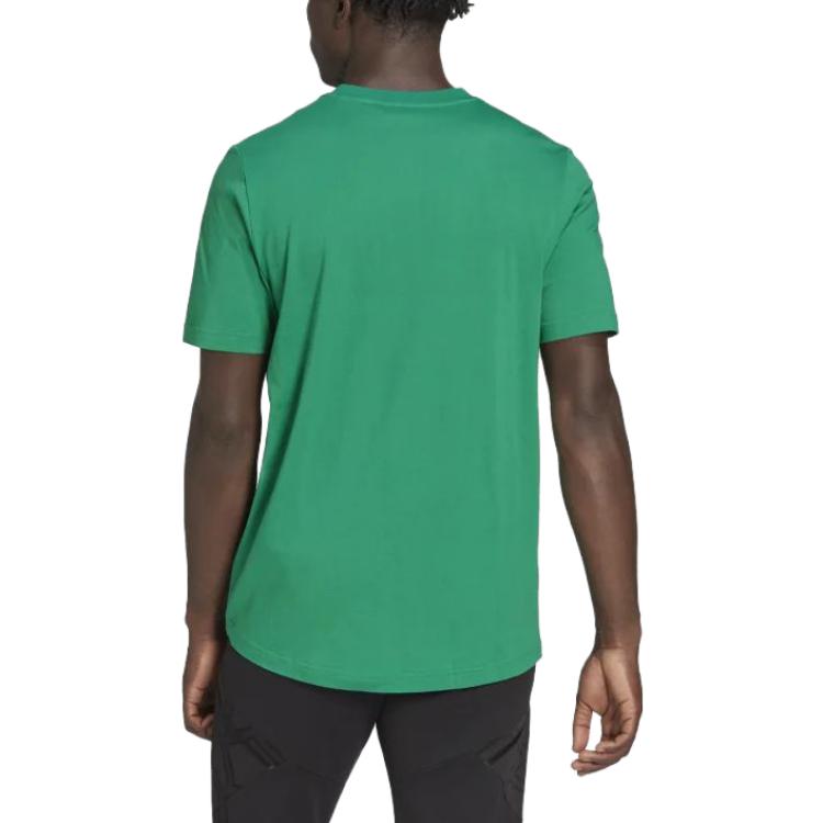 Adidas T Shirts Men's Green Crew Neck Moderate Straight Fit HU0281