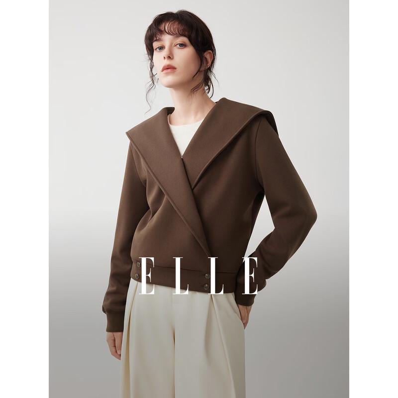 ELLE Women s Retro V-Neck Loose Sweatshirt S