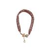 Maillard leopard print fabric flower silk scarf necklace women's new unique pull temperament scarf sweater chain