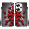 Handmade PU Leather Flip Case for Xiaomi Poco F6 Anti-Slip Shockproof Cover with Wrist Strap & Heart/Rose Cat Designs