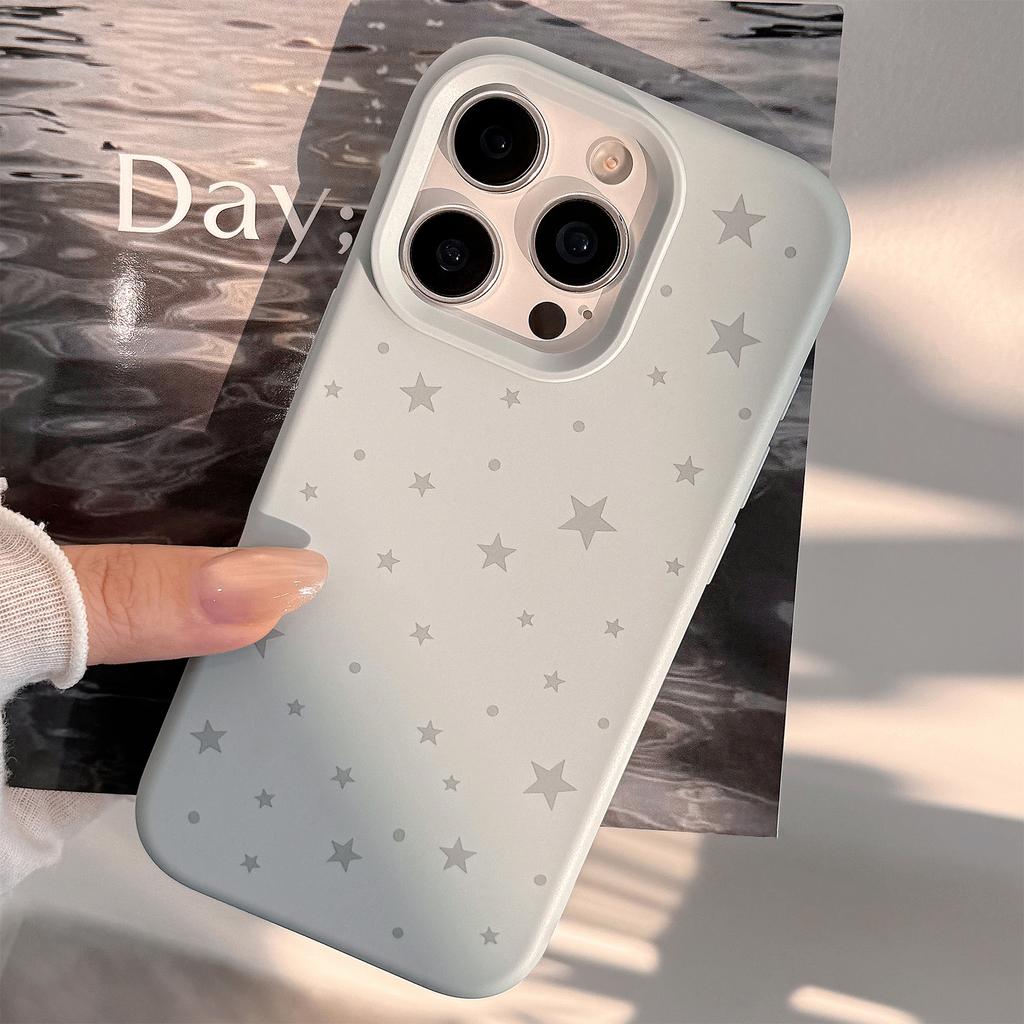 Simple Ins Gray Stars Iphone17pro Max Mobile Phone Case Apple 1514 Korean 13 Suitable for 12