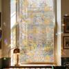 Window Privacy Film, Stained Glass Pattern Decorative Window Sticker, Rainbow Static Cling, Sun Blocking Reusable Decals for Glass Doors, Bedroom
