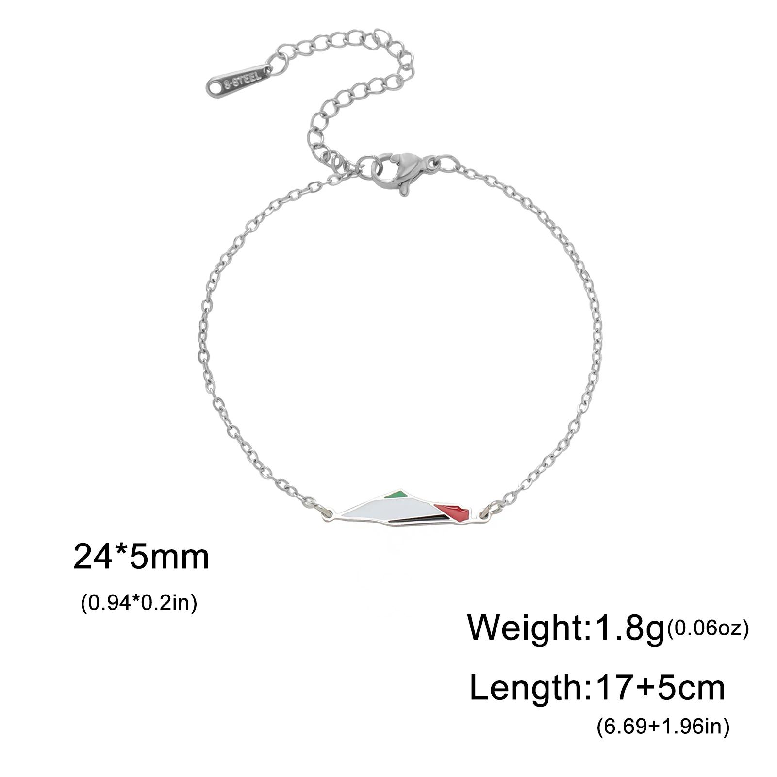 

Cazador Palestine Map Double Layers Beads Chain Bracelets for Women Stainless Steel Jewelry Charm Bracelet Gift 2026 Wholesale 17-22 cm