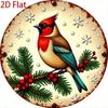 1 Stück Roter Vogel Winter Blechschild Schneeflocke Beere Wandkunst für Küche Garten Garage Langlebige Ferienhaus Dekoration