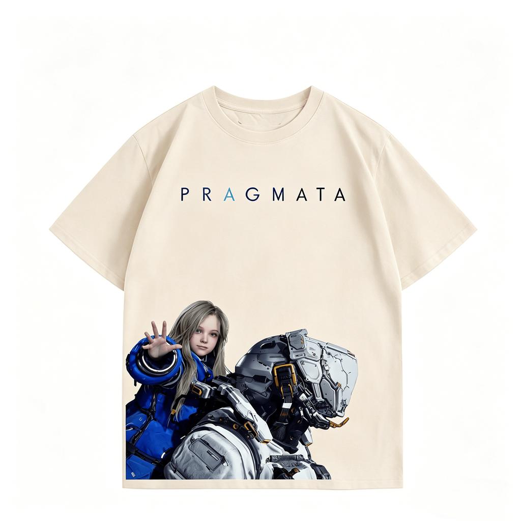 PRAGMATA Hugh Diana Grafik T-Shirt Unisex Unisex Rundhalsausschnitt 100% Baumwolle Kurzarm Y2K Beliebt Oversize Exklusiv 2026 Sommer