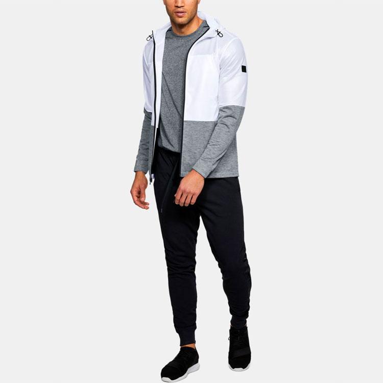 Under Armour Hybrid Spliced Hooded Windbreaker Jacket Men Jackets White 1306456-100