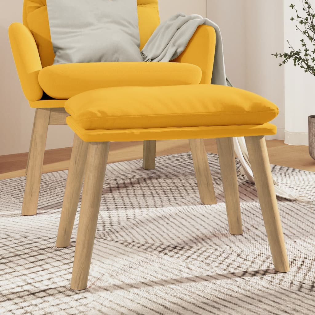 Footstool Mustard Yellow 45 X 29.5 X 35 Cm Velvet