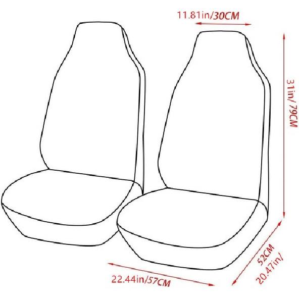 Front Car Seat Covers Breathable Protector Padded Mat 2Pcs For High Back Bucket