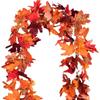 2Pcs Artificial Leaves Vine Hanging Plant for Thanksgiving Decoration, Artificial Vine Autumn Festival Decoration