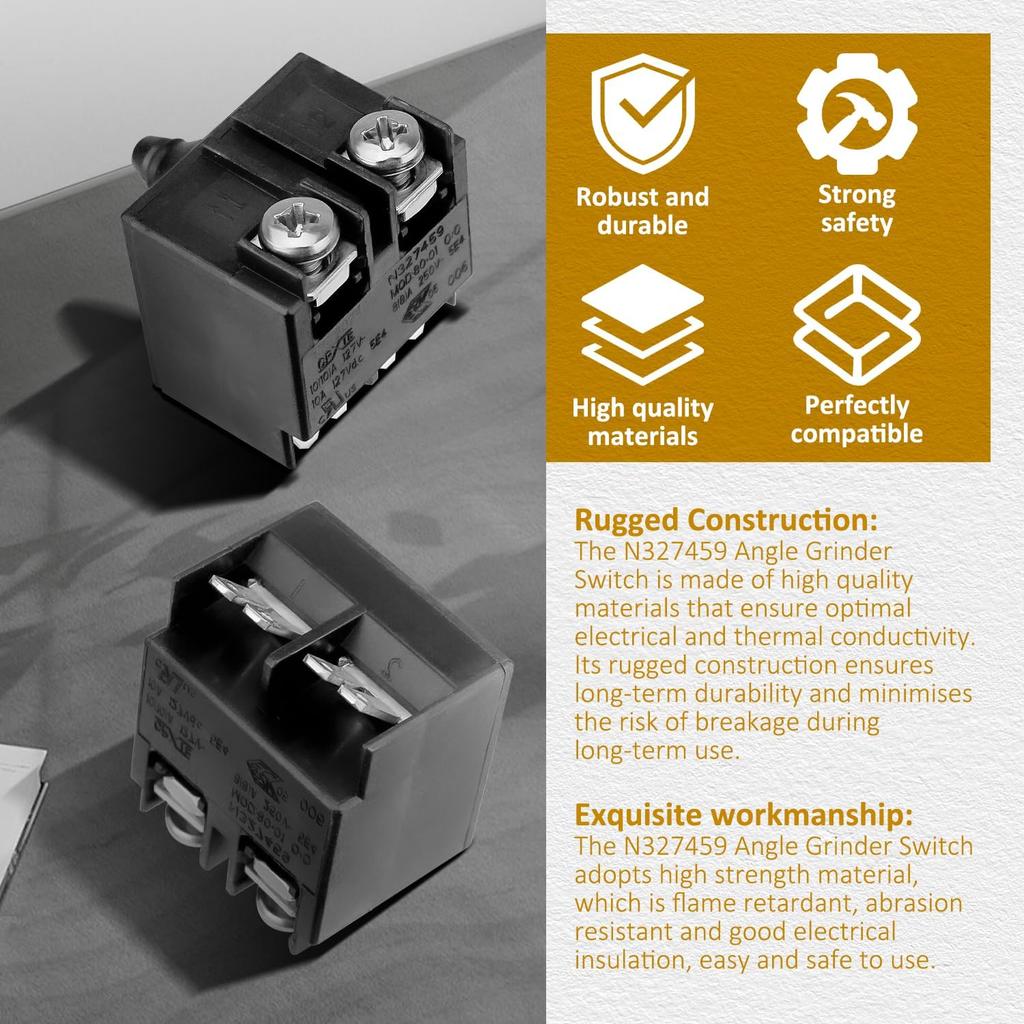 Replacement Switch for DeWalt Angle Grinder Replaces for N327459 N167538 Fits for DWE4011 DWE4120 DWE4120N DWE4214 DWE4224 CMEG200 DWE4020-B2