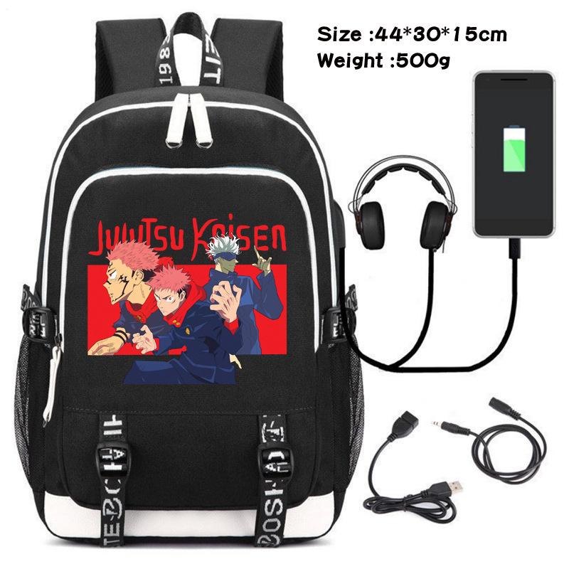 Spell Retreat Peripher bedruckter Rucksack USB-Lade-Rucksack Studenten-Schultasche Outdoor-Computertasche Reisetasche