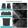 LUCKEASY Left Drive for Tesla Model Y 2021-2024 Car Floor Mats TPE 3D Foot Pad Waterproof All Weather Car Accessories Black