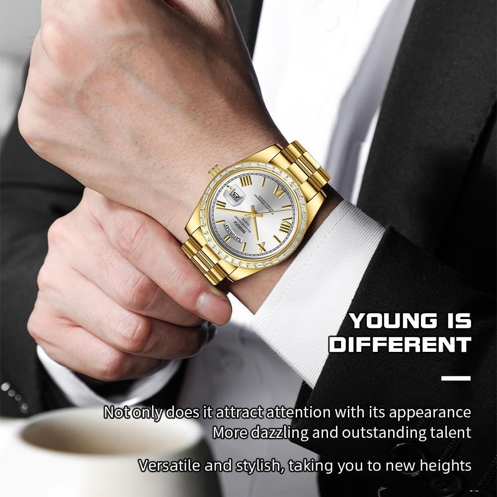 NIBOSI Fashion Men Watches Top Brand Luxury Wristwatch Day Date Miyota Quartz Watch Men Waterproof Clock
